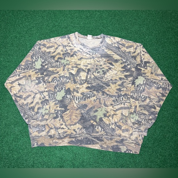 Vintage 90s Realtree Camo 2XL Baggy Boxy Camouflage Crewneck Sweatshirt - Picture 1 of 7
